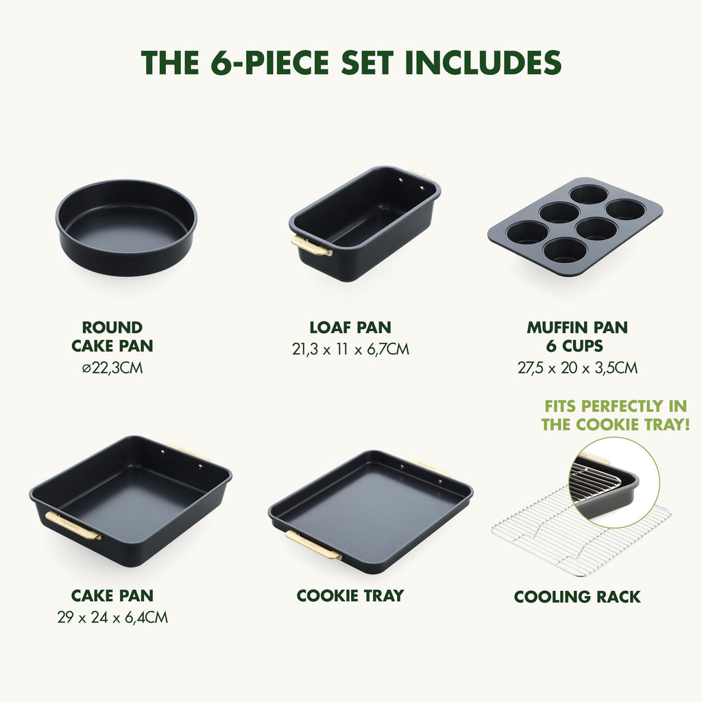 GP-PADRES CC010217-001 WSilPol Black AluSteel WBlack Cer, 6 Pieces Set