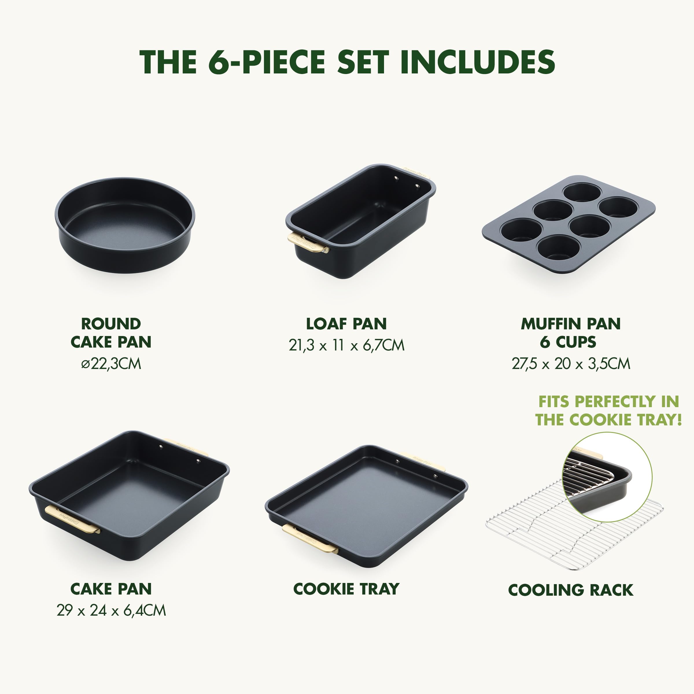 GP-PADRES CC010217-001 WSilPol Black AluSteel WBlack Cer, 6 Pieces Set