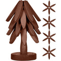 Tree-Shaped Wooden Trivet & Coaster Set