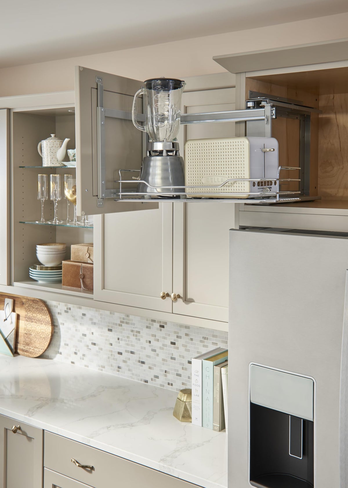 Sliding Wall Cabinet Organizer for Above Refrigerator or Oven