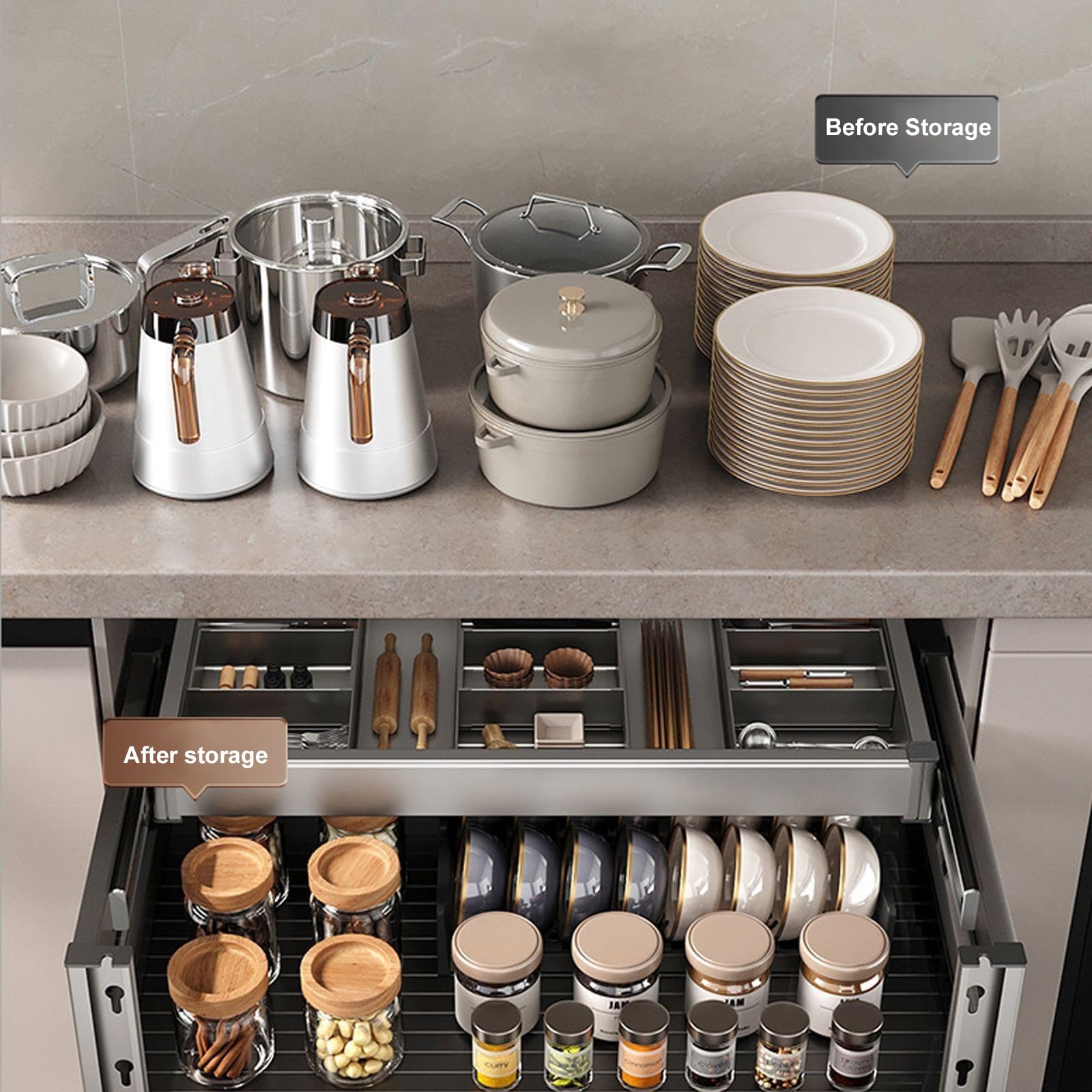 Pull-Out Blind Corner Cabinet Organizer Rack