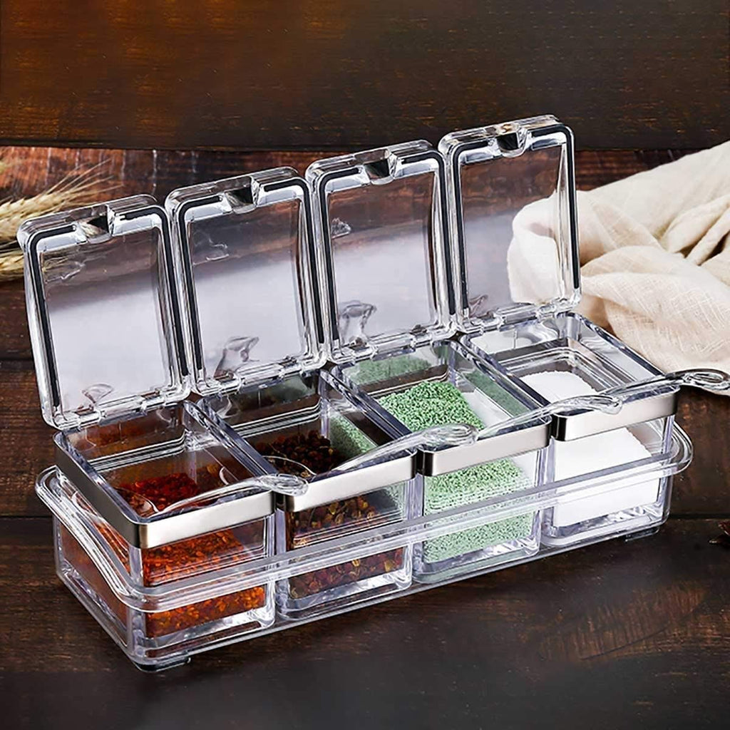 4-Piece Acrylic Spice Jar Rack Set