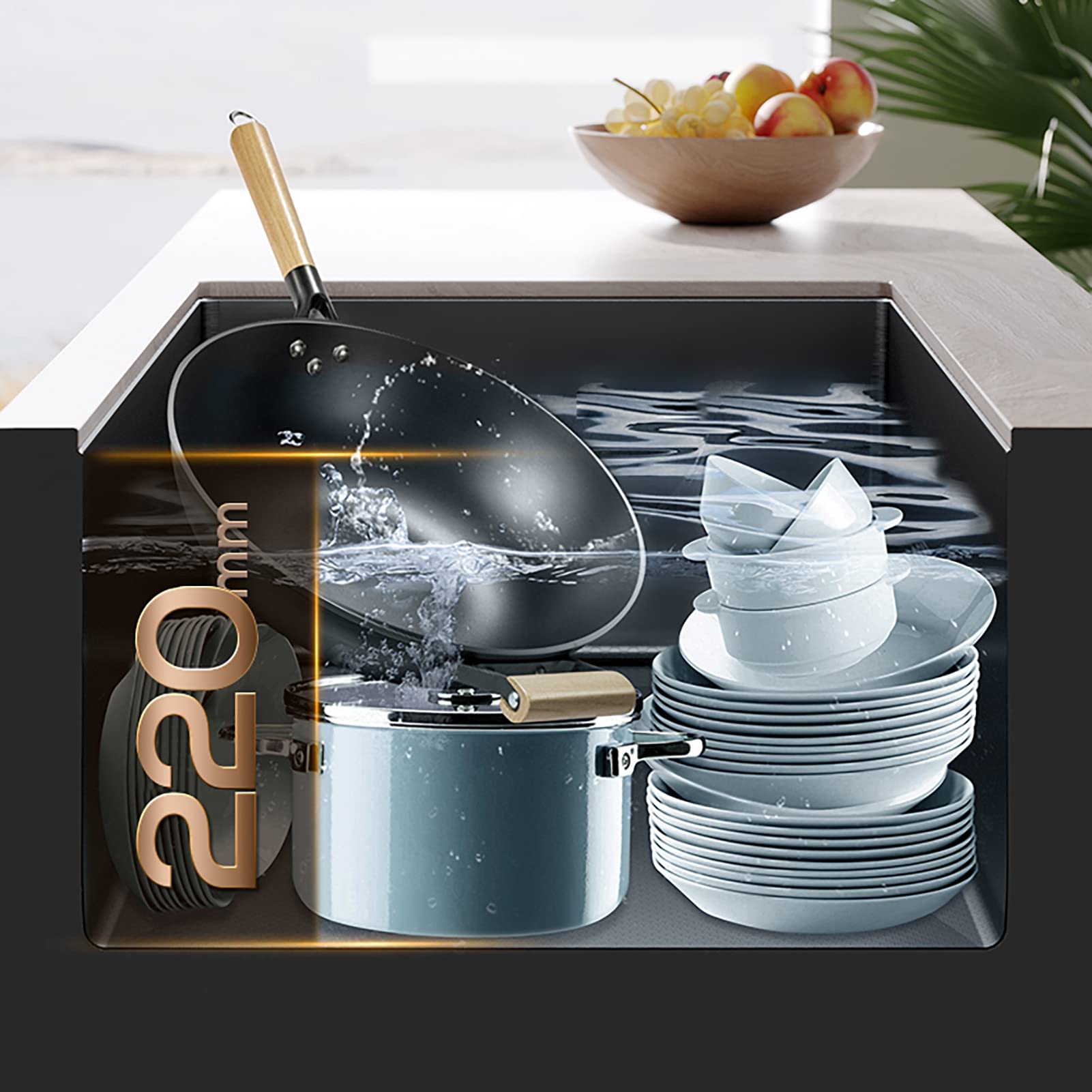 304 Stainless Steel Single-Bowl Kitchen Sink with Drain Strainer