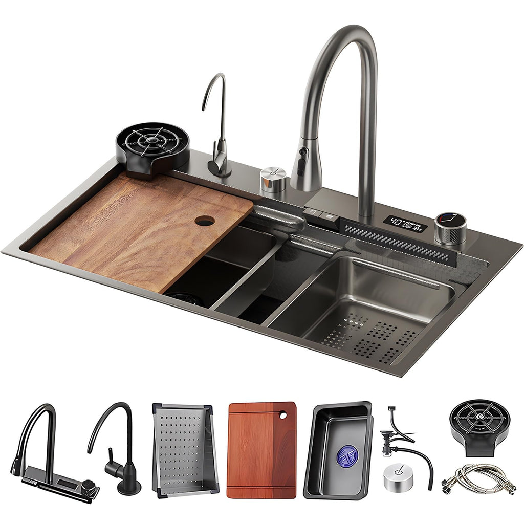 Multifunctional Stainless Steel Waterfall Kitchen Sink Set