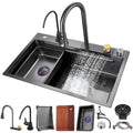 Waterfall Workstation Kitchen Sink with Cup Washer