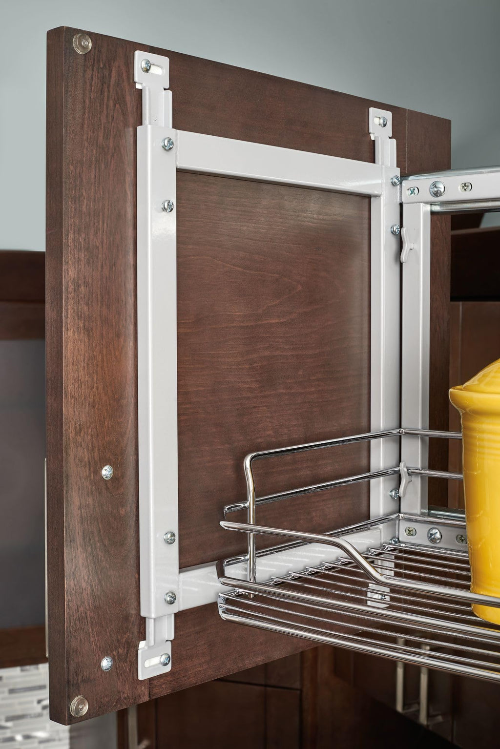 Sliding Wall Cabinet Organizer for Above Refrigerator or Oven
