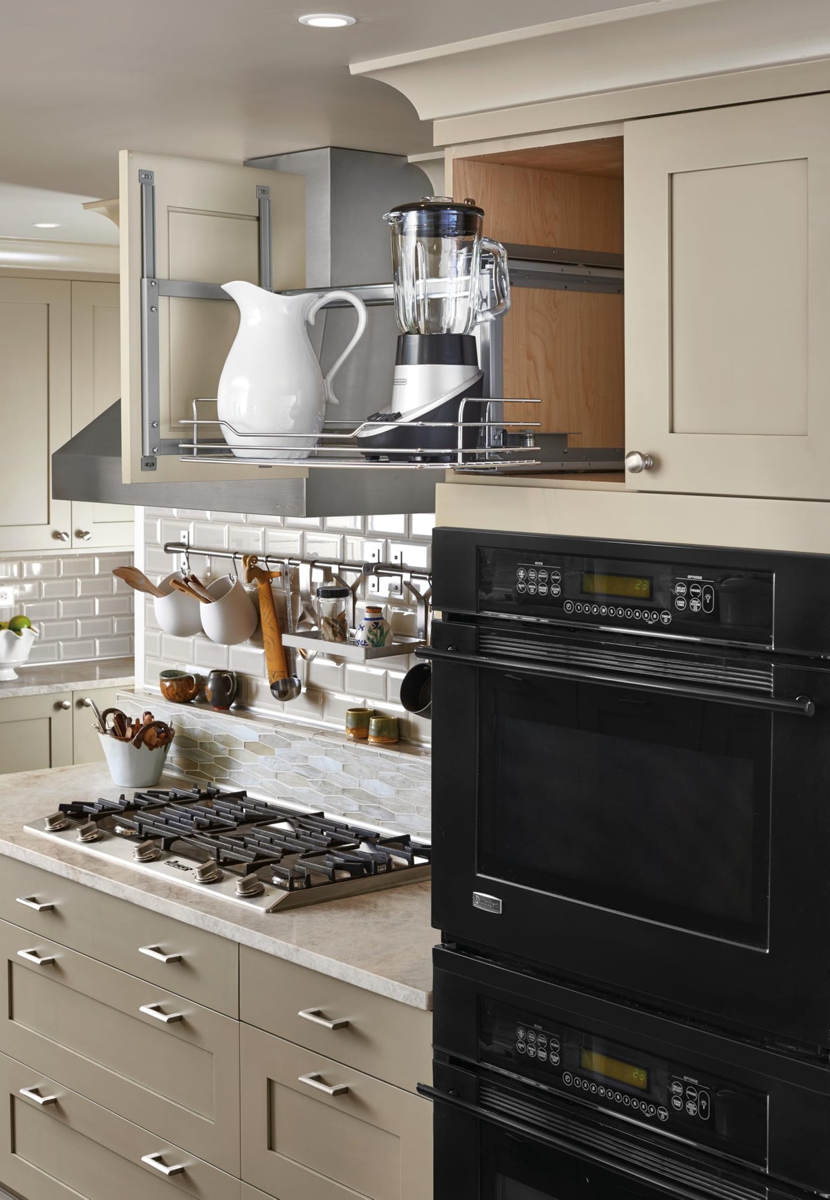 Sliding Wall Cabinet Organizer for Above Refrigerator or Oven