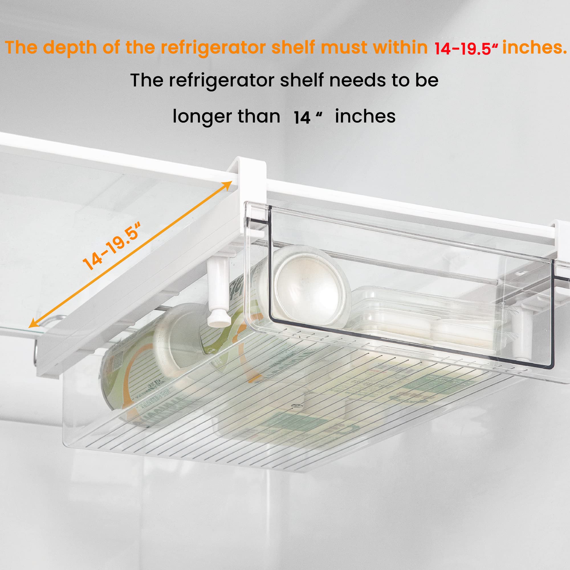 Adjustable Pull-Out Refrigerator Storage Drawer